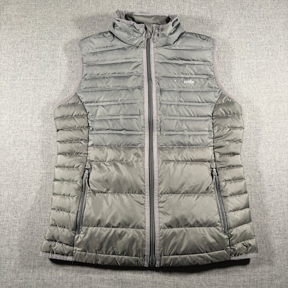 Columbia Lake 22 Down Vest Womens Medium Gray Quilted Puffer Full Zip XK1520